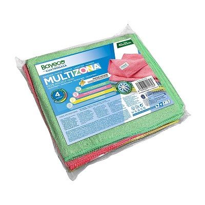 Pano Microfibra Bayeco Pro Multizona  Multiusos 4 Em 1 - Pack 4 Unidades