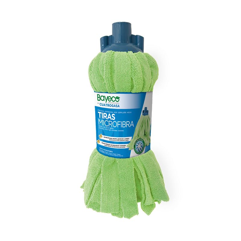 Esfregona Microfibra Bayeco Tiras Verdes 160 Gr 