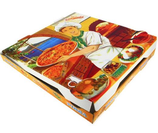 CAIXA PIZZA MICRO-CANELADA KRAFT - 28 X 28 X4.00 CM.(100 UNIDADES