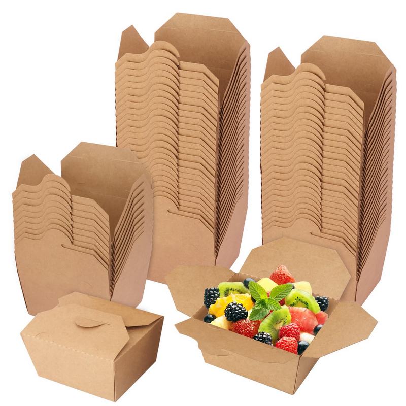Caixa Cart�o Take Away Kraft Rectangular 500ml -185X90X55mm 75 Unidades