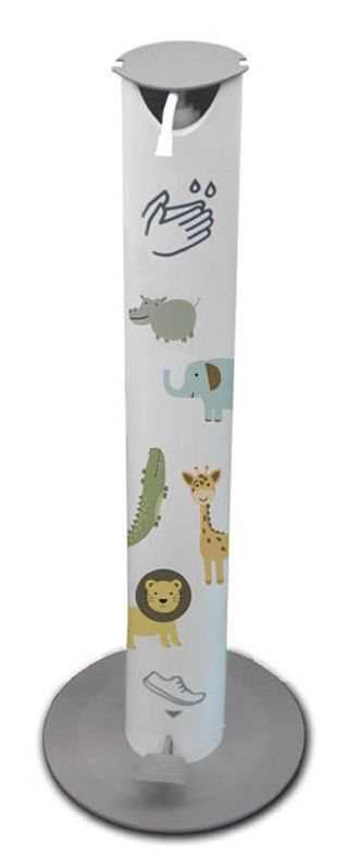 Poste Dispensador anti oxid�vel com Pedal para �lcool Gel Crian�a