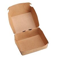 Caixa de Hamb�rguer, Cart�o, KRAFT   115 x 115 x 70 mm. Pack 50 Uni