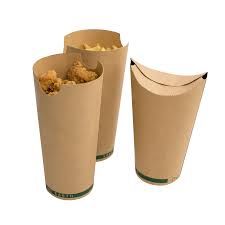 Copo Fechado Anti-gordura Kraft Natural Para Fritos 50 Unidades