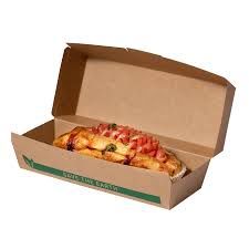 Caixa Kraft  P/HOT DOG / Panini  XL 26 X 12 X 7 Cm 50 Unidades 