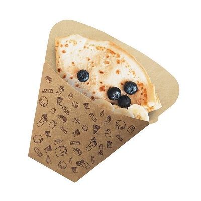 Caixa Cone Porta Crepes De Cart�o 14,5 X 19,0 X 6,5 cm Pack 50 Unidades