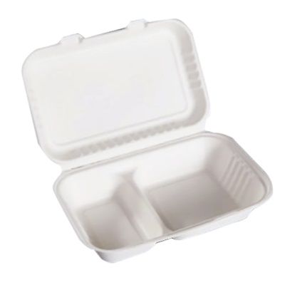 Caixa Alimentar de Cana A�ucar 2 Compart 1000 Ml  Pack 50 Unidades