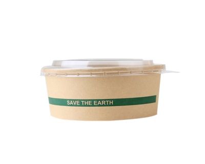 Saladeira + Tampa PET  750 ml.  Natural Kraft  Manga 25 Unidades