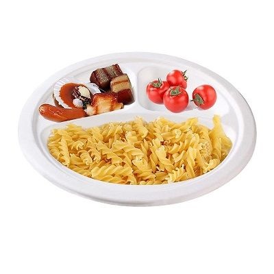 Prato Cana-de-a��car 3 Comp Branco �26 Cm 50 Uds  Manga 50 Uds