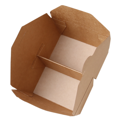 Caixa Cart�o Take Away Kraft  2 Compartimentos Medidas:  170 x 140 x 65 mm. Capacidade �  45 OZ - 1.300 ml.50 Unidades