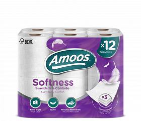 Papel Higi�nico 3 Folhas AMOOS SOTTNESS 150S 18 MT x P 12 Rolos