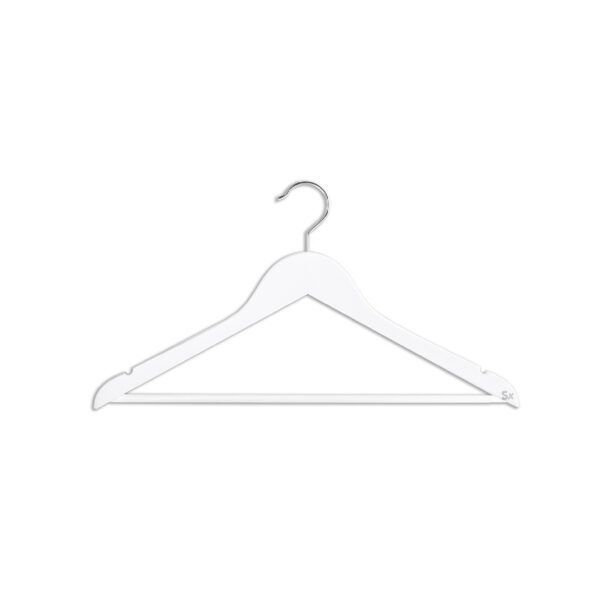Cabide Madeira de faia Branco Dimens�o 235X448X12 mm Set 100  Unidades