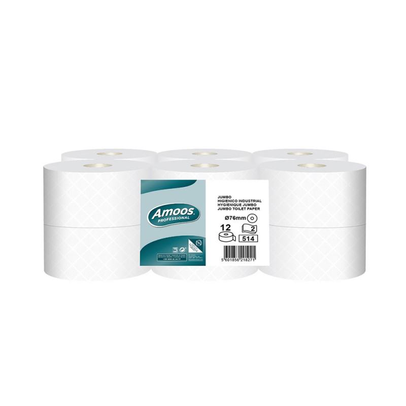 Papel Higi�nico Jumbo Amoos 2 F Profissional 514 S 180 MT  12 Rolos