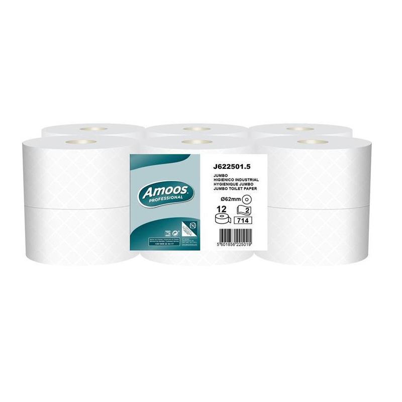 Papel Higi�nico Jumbo Amoos Professional 2 Fls 714 S 250 Mts P 12 