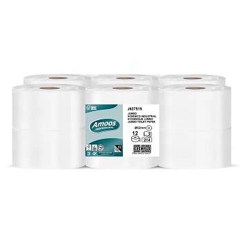 Papel Higi�nico Jumbo  Pasta 2 Fls Amoos Profissional 214S  12 Rolos