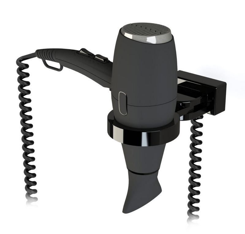 Secador de cabelo P - SPA - Ginasio Calisto Preto + soporte universal