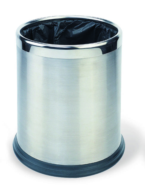 Papeleira Redonda em Inox escovado com dupla carca�a