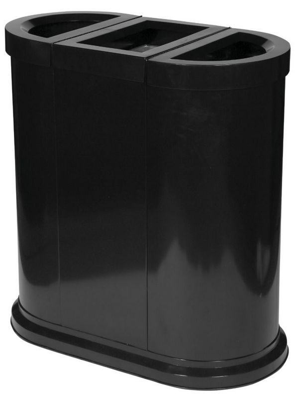 Esta��o Tri selectivo preto 3 caixas interiores em a�o galvanizado