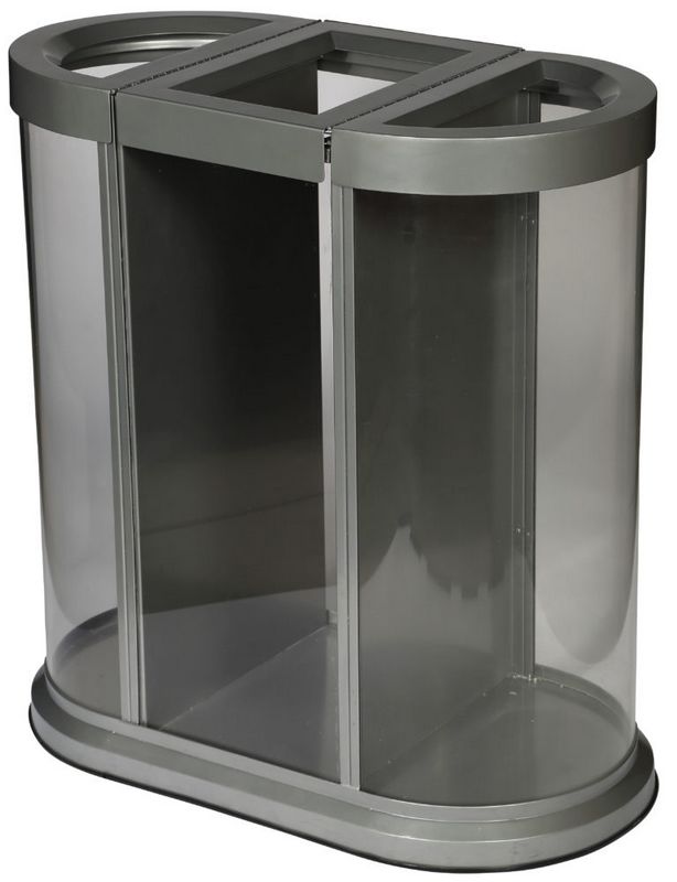 Esta��o TRI seletivo transparente com 3 portas-sacos