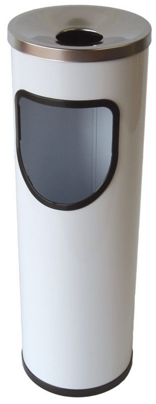 Cinzeiro e Papeleira Pintada Branco Redonda 25L