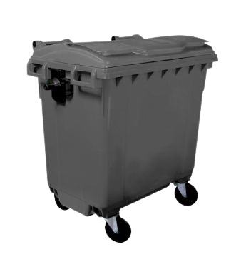 Contentor 770 L, 4 rodas, 1370x780x1365 mm, cinza