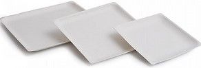 Prato Biodegrad�veis Cana a��car Quadrado Branco 16X16 Cm 50 Undades