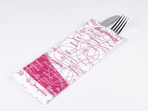 Saqueta papel talheres 11x25cm Tra�o guardanapo  30x40cm Embalagem 800 Unidades