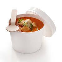 Terrinas de Sopa com Tampa branca de 450 ml  Manga de 50 Unidades 