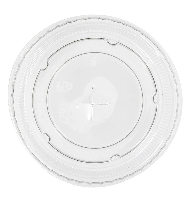 Tampa PLA Plana com cruz para coo 9,12,16,20 OZ Pack 50 Unidades