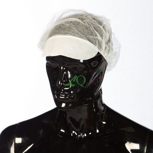 Touca Circular em Polipropileno branco, com pala Caixa 100 Unidades