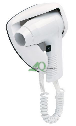 Secador de cabelo branco com suporte Piccolo