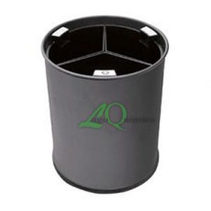 Papeleira Selectiva redonda PRETA c/ cubos PRETOS