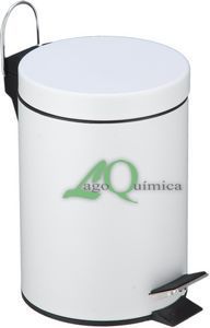 Balde metalico branco com pedal 3 Lt