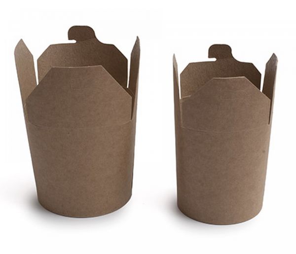 EMBALAGENS MULTI-USO P/ MICROONDAS  P/NOODLES 780 ML 275 + 25PELD G/M2 �9x9 CM NATURAL KRAFT ( 50 UNID.)