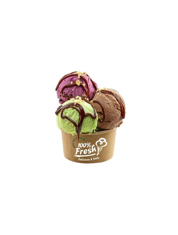 Terrina De Gelado Cart�o Kraft 3 OZ 80 ML Pack 50 Unidades