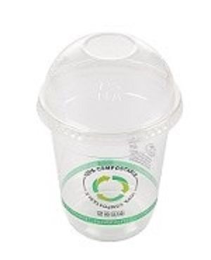 Tampa PLA C�pula sem orif�cio compost�vel para copo 9,12,16,20oz Pack 50 Unidade