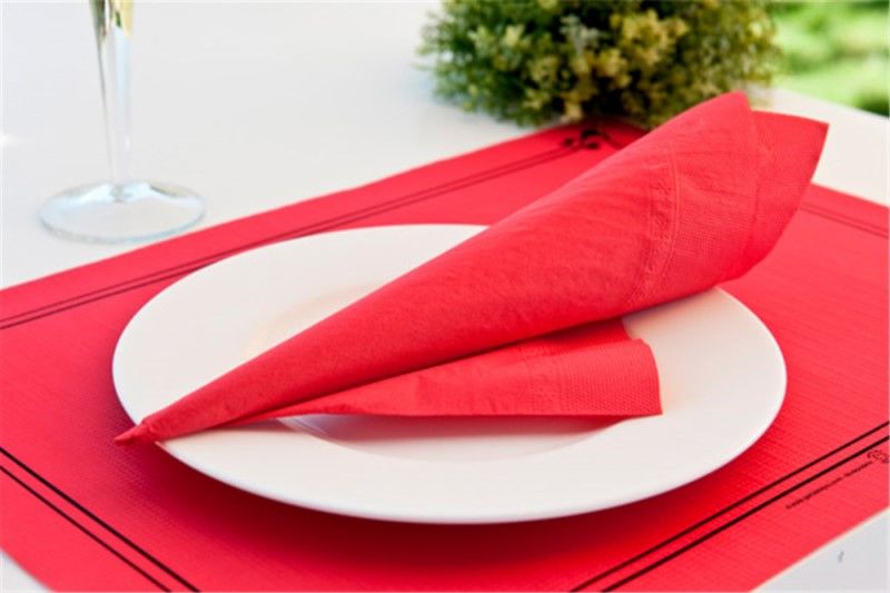 TOALHETES DE MESA 48 G/M2 31x43 CM ENCARNADO CELULOSE 500 UNIDADES