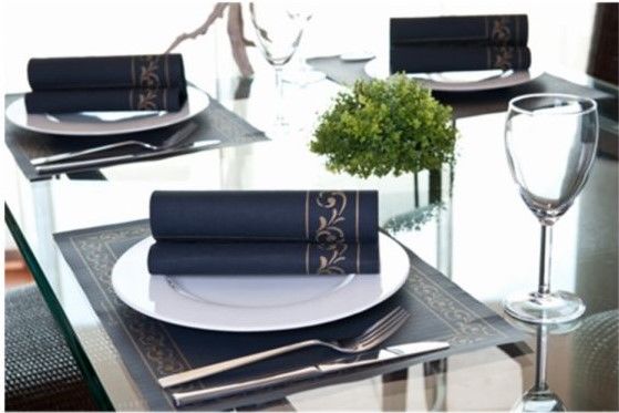 TOALHETES DE MESA TROYA 48 G/M2 31x43 CM PRETO CELULOSE 500 UNIDADES