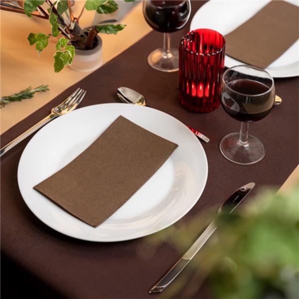 Toalha Mesa Rolo T  N Tecido Pr� cortado 30cm 0,40x4 m Chocolate 