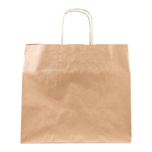 SACOS SOS CATERING COM ASAS 80 G/M2 26+17x24 CM NATURAL KRAFT CAIXA 250 UNIDADES