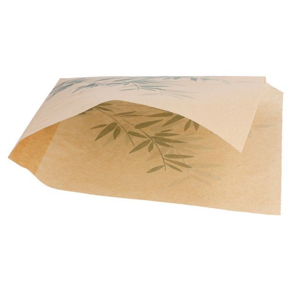 PAPEL ANTI-GORDURA ABERTO 2 LADOS FAST FOOD 'FEEL GREEN' 34 G/M2 16x16,5 CM NATURAL PERG.ANTI-GORDURA (500 UNIDADE)