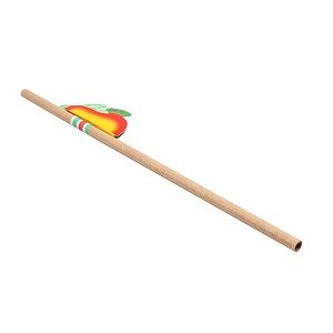 Palhinhas Frutos 0,60 x 23 Cm Natural Kraft 100 Unidades