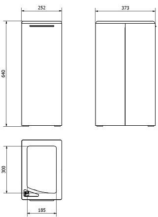 Papeleira retangular a�o inoxid�vel com tanque interno, chave e tampa basculante