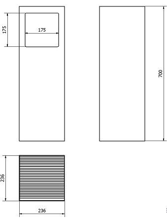 Cinzeiro de Ripas Retangulares Pintadas