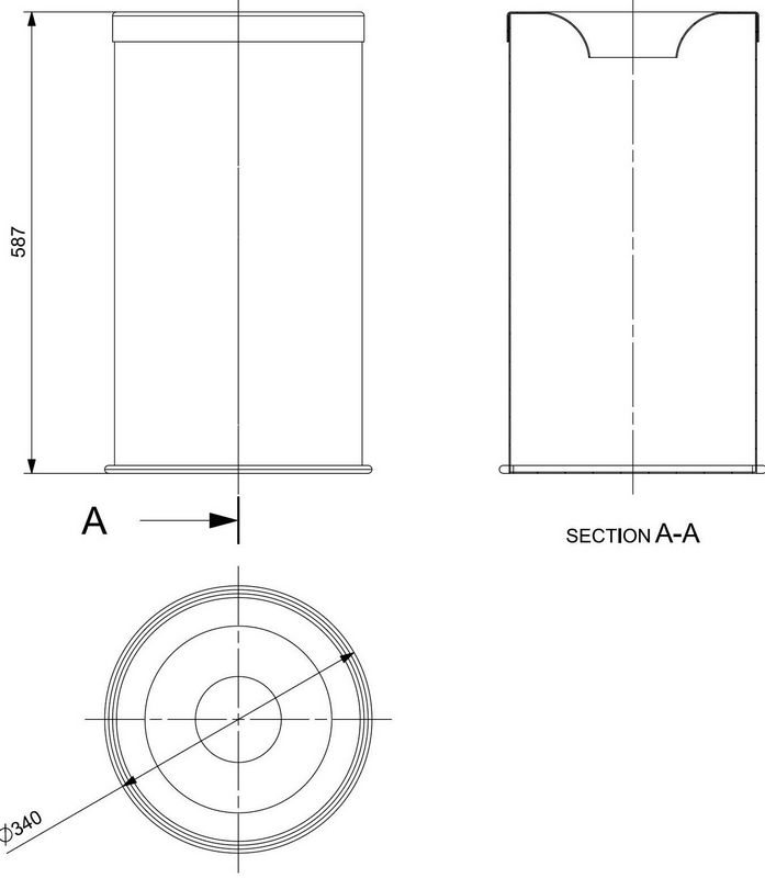 Papeleira metal cil�ndrica ign�fuga 50 Lt