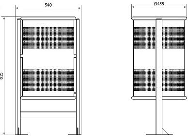 Papeleira circular anti corrosiva de p� duplo