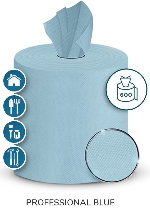 Rolo Mono Multiusos 2 Fls Amoos Profissional Azul 70 Mt P1 Saco 6 Rolos
