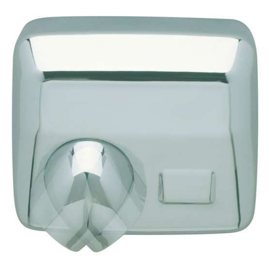 Secador de m�os Ouragan anti-vandalismo autom�tico em cor brilho  inox com bocal orient�vel 360�.