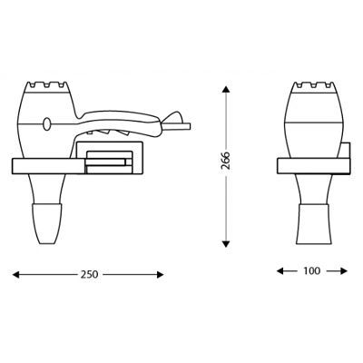 Secador de cabelo IBIZA com suporte universal Preto 1875W