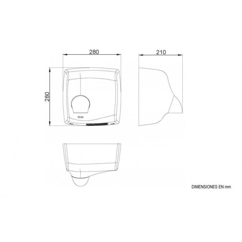 Secador m�os WINDFLOW c/ sensor inox escovado