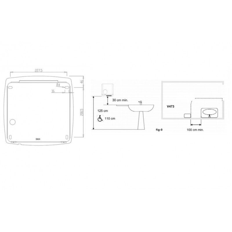 Secador m�os WINDFLOW c/ sensor inox escovado